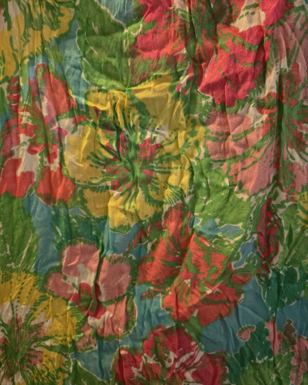 Colorful Floral Crinkle Scarf